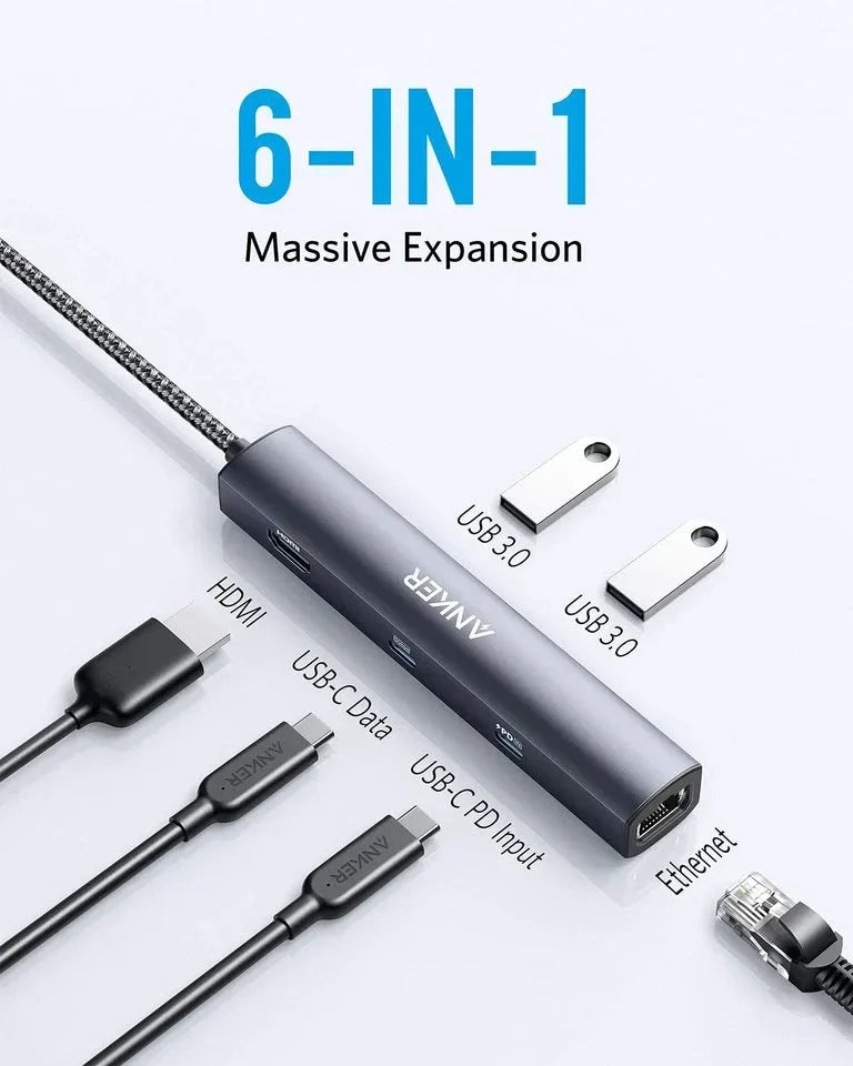 Anker <b>543</b> USB-C Hub (6-in-1, Slim) - Trustymall