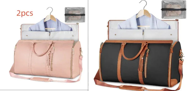 Large Capacity Travel Duffle Bag Women's Handbag Folding Suit Bag Waterproof Clothes Totes - Trustymall