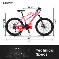 Carpat™ City-Cruizer – 26" Pink Trail Bike for Women & Teens - Trustymall