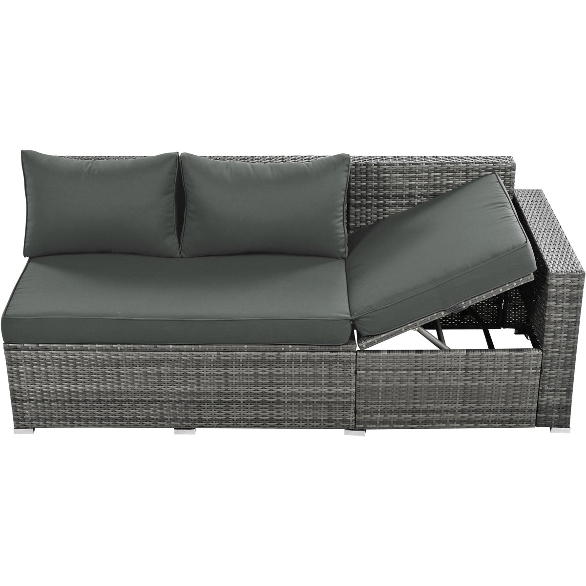 Outdoor 6-Piece All Weather PE Rattan Sofa Set, Garden Patio Wicker