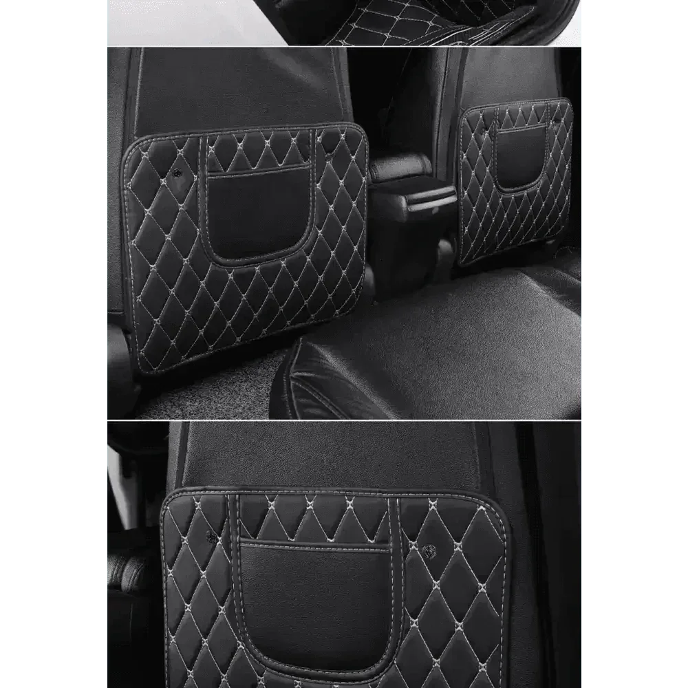 Black Car Seat Protector Pad with Red Stitching