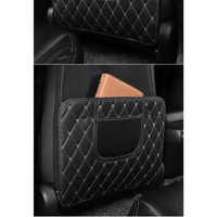Black Car Seat Protector Pad with Red Stitching