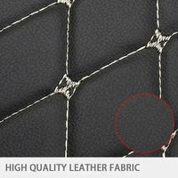 Black car seat protector pad installed on a car seat protecting it from dirt and wear.