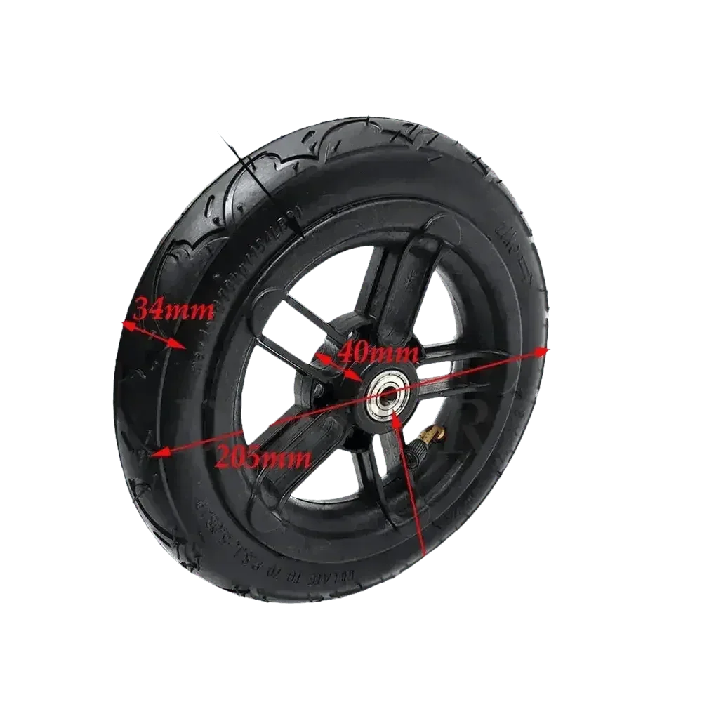 Black plastic rim for folding electric scooter tire displayed against white background.