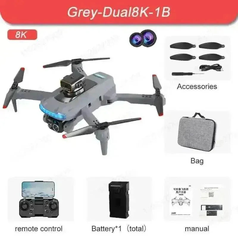 Black P15 Mini Drone Camera Obstacle Avoidance 4K Profesional