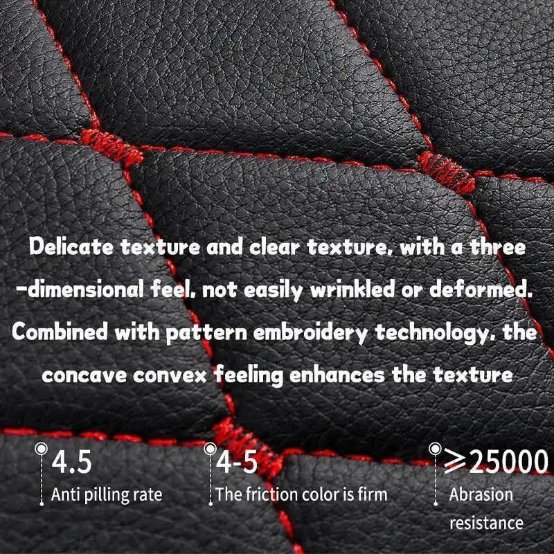 Driver side seat covered with black quilted leather, highlighting padding and fit.