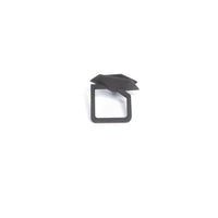 Top view of black Geometric Cocktail Ring highlighting bold angular design.