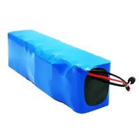 Close-up of blue wrap covering the 48V 90Ah lithium-ion battery pack for electric bikes.