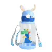Blue Dinosaur Antler Kids Water Sippy Cup for Kids Creative Cartoon