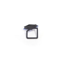 Top view of blue and black colorway Geometric Cocktail Ring with bold design.