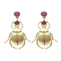 Individual gold-plated beetle earring from Bohemia collection showcasing personality and vintage charm.
