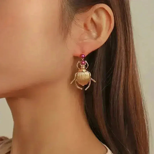 Bohemia Earrings For Women Metal Gold-Plated Beatles Personality Vintage Trend Jewelry Cute Insects Diamonds Trending Products