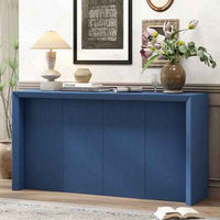 Acacia Wood Veneer Simple Entryway Table with Wavy Design,Suitable for