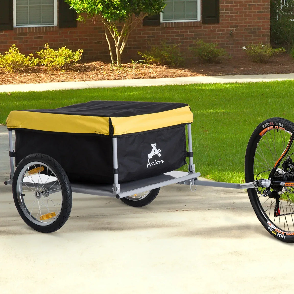 Bicycle Bike Cargo Trailer Garden Utility Cart Carrier Tool Yellow - Trustymall