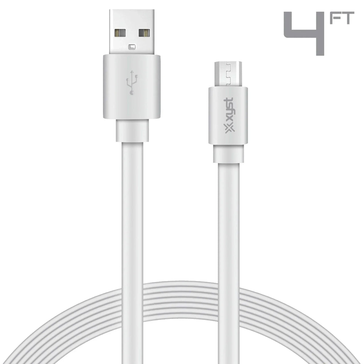 Xyst Charge and Sync USB to Micro USB Flat Cable 4Ft - Trustymall