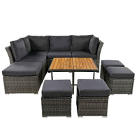 Patio Furniture Set, 10 Piece Outdoor Conversation Set, CoffeeTable