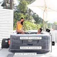 Purespa Plus Greystone 4-Person Inflatable Hot Tub with Jets