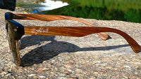 Real Walnut Wood Club Style Sunglasses With Bamboo Case, Polarized - Trustymall