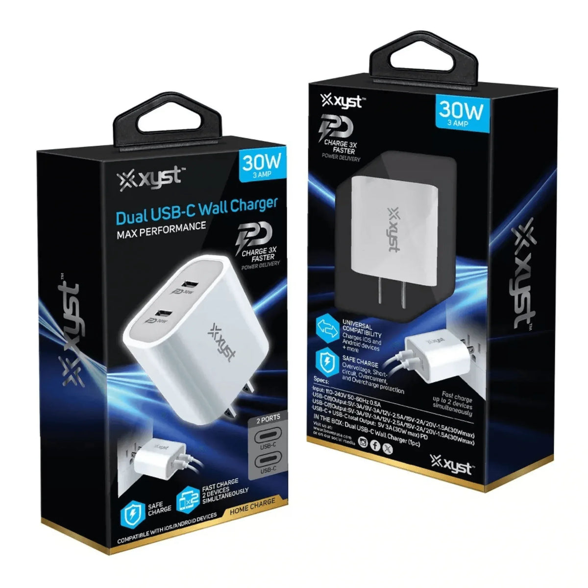 Xyst 30-Watt Dual USB-C Wall Charger - Trustymall