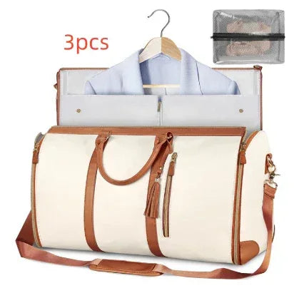 Large Capacity Travel Duffle Bag Women's Handbag Folding Suit Bag Waterproof Clothes Totes - Trustymall