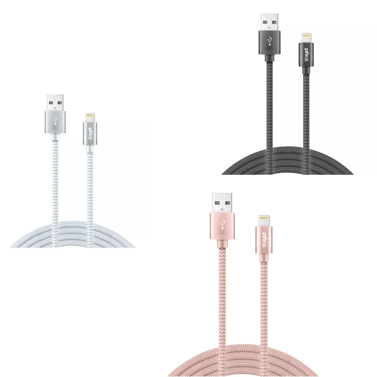 Xyst Charge and Sync USB to Lightning Braided Cable 10Ft - Trustymall
