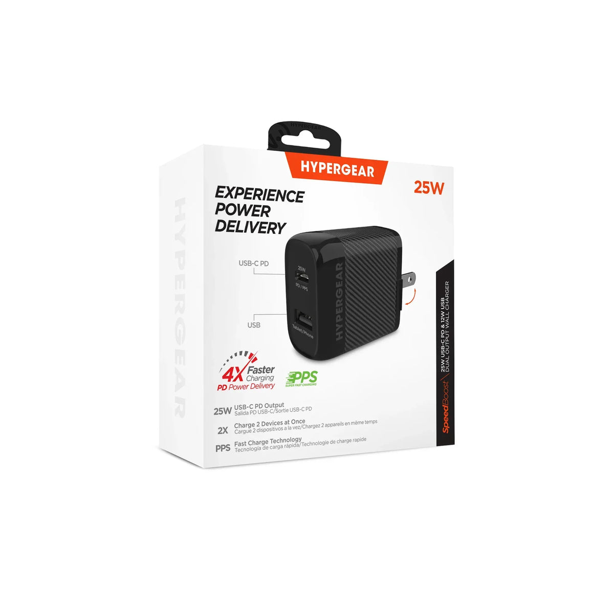 HyperGear SpeedBoost 25W USB-C PD + 12W USB Fast Wall Charger with PPS - Trustymall