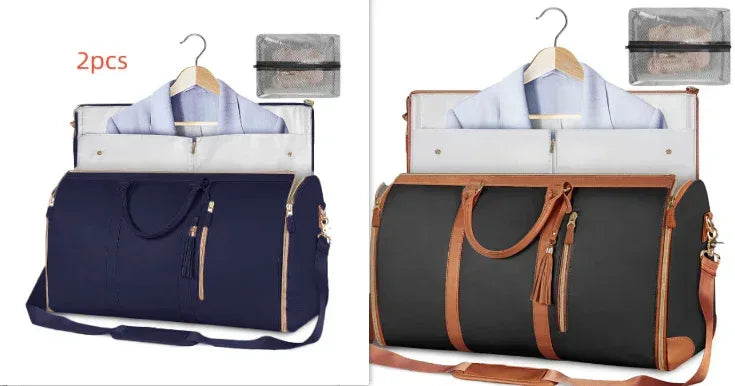 Large Capacity Travel Duffle Bag Women's Handbag Folding Suit Bag Waterproof Clothes Totes - Trustymall