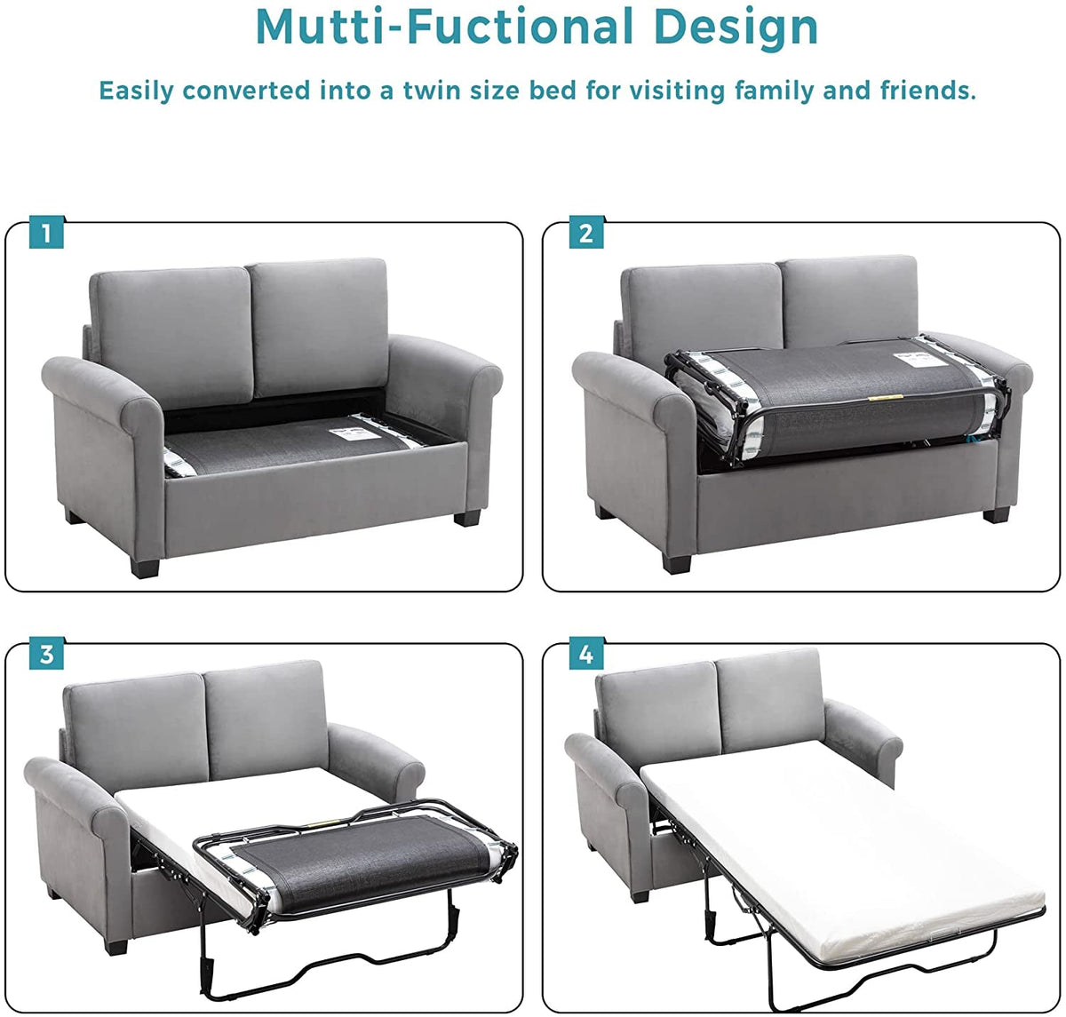 Memory Foam Sofa Bed For Small Spaces Space Saving Studio