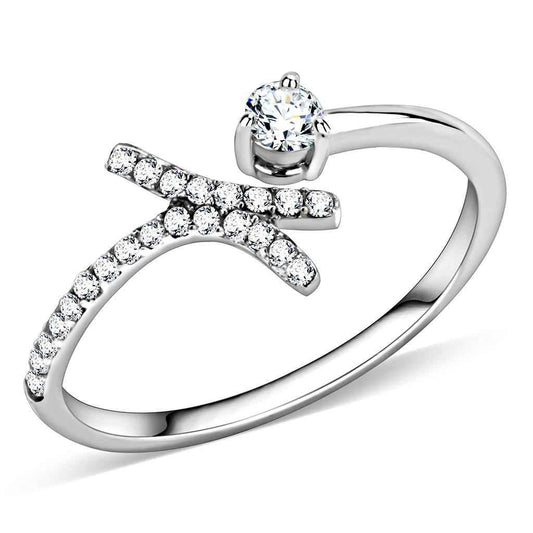 DA145 - High polished (no plating) Stainless Steel Ring with AAA Grade
