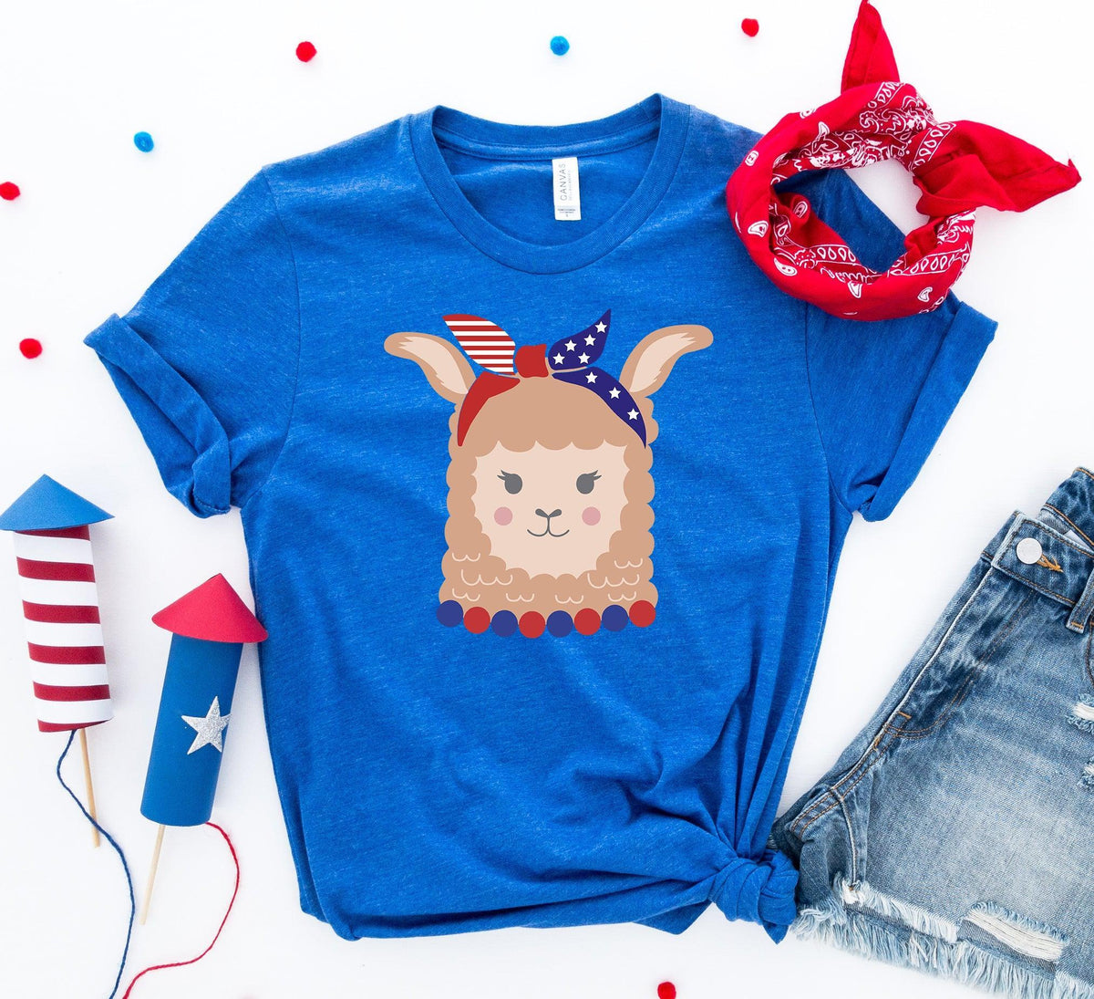 Patriotic Llama Girl T-shirt - Trustymall