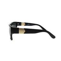 Jase New York Carter sunglasses in black displayed frontally with clear view of square lenses and frame.