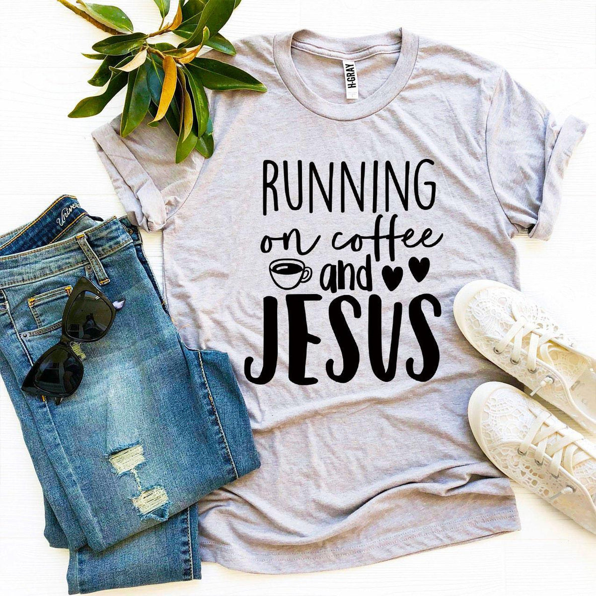 Running On Coffee And Jesus T-shirt - Trustymall