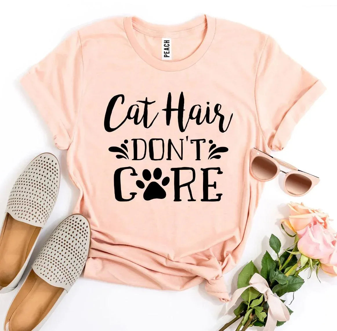 Cat Hair Don’t Care T-shirt - Trustymall
