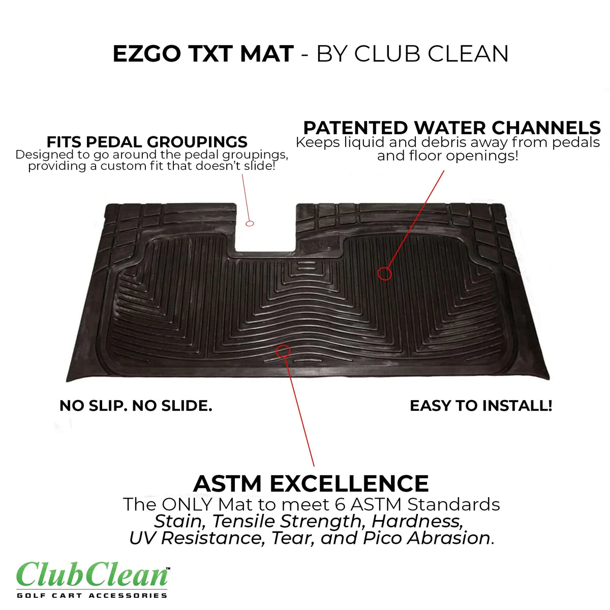 Club Clean Rubber Cart Floor Mat - Trustymall