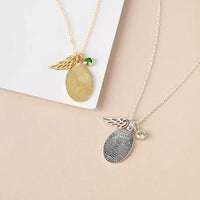 Fingerprint Necklace, Fingerprint Jewelry With Birthstone - Trustymall