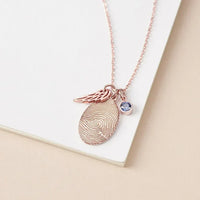 Fingerprint Necklace, Fingerprint Jewelry With Birthstone - Trustymall