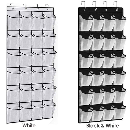 24 Pockets Over Door Hanging Shoe Storage Organizer Rack Holder Closet
