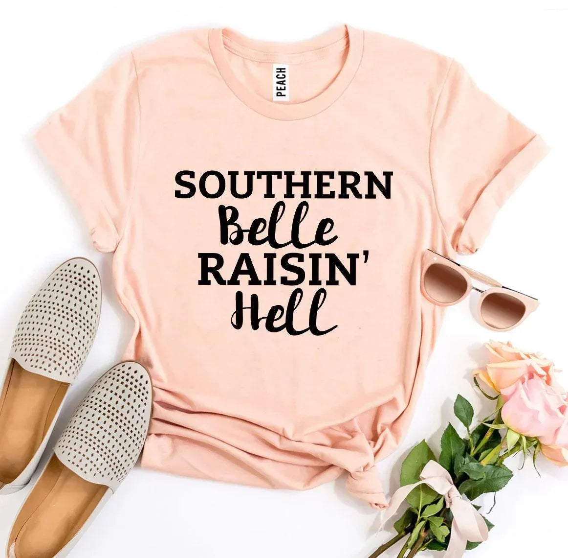 Southern Belle Raisin’ Hell T-shirt - Trustymall