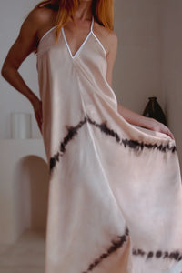 Altair Silk Halter Dress in Shibori - Trustymall