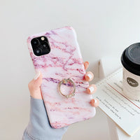 Marble iPhone case displayed on white background highlighting 3D full printing design.