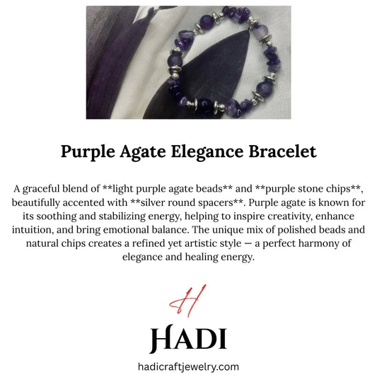 Purple Agate Chip Bracelet with Silver Spacers,Bohemian style bracelet