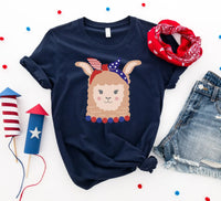 Patriotic Llama Girl T-shirt - Trustymall