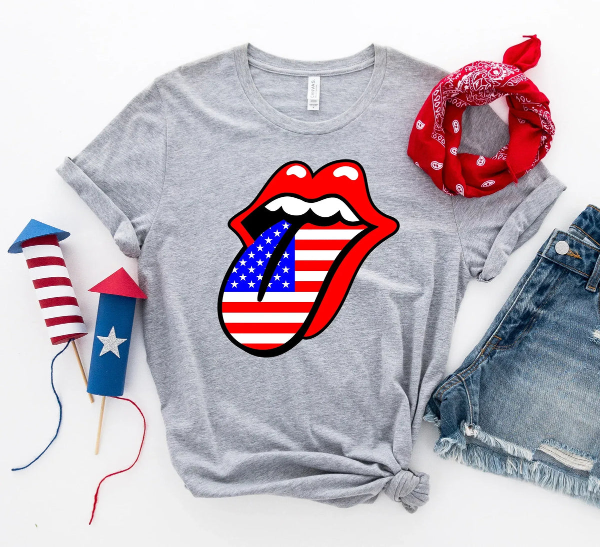 USA Lips 4th of July T-shirt - Trustymall