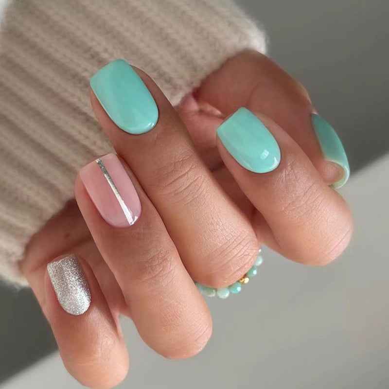 Press On Nails Kit with Glue and gel stickers Reusable Tips