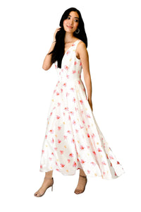 Women's Formal Floral Midi Dress - Trustymall