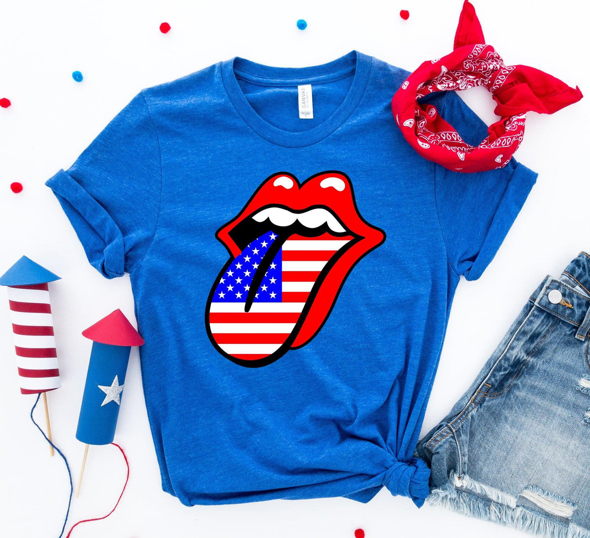 USA Lips 4th of July T-shirt - Trustymall