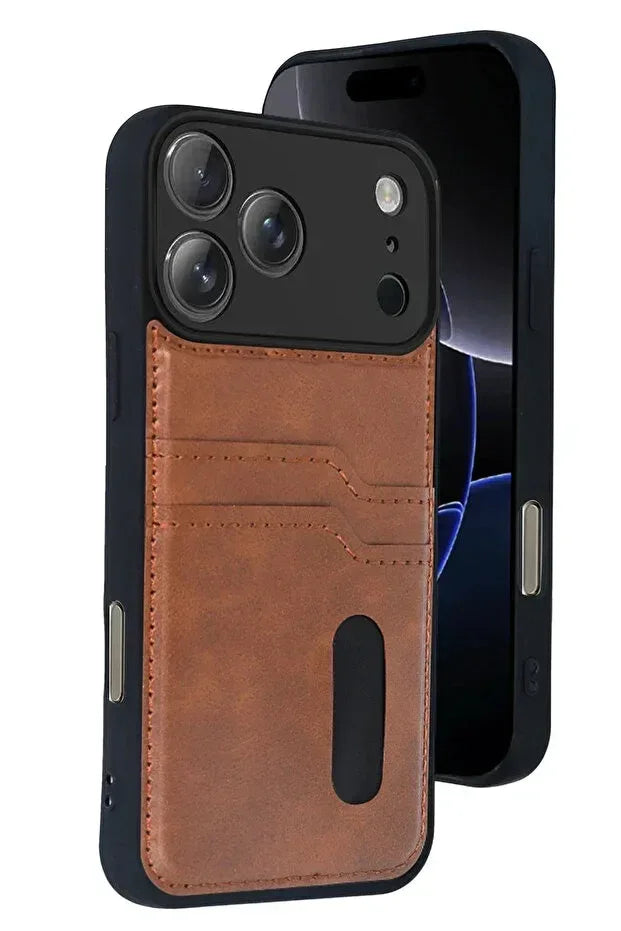 iPhone 17 Pro Max Leather Wallet Case with Card Slots Cover Phone Case - Trustymall