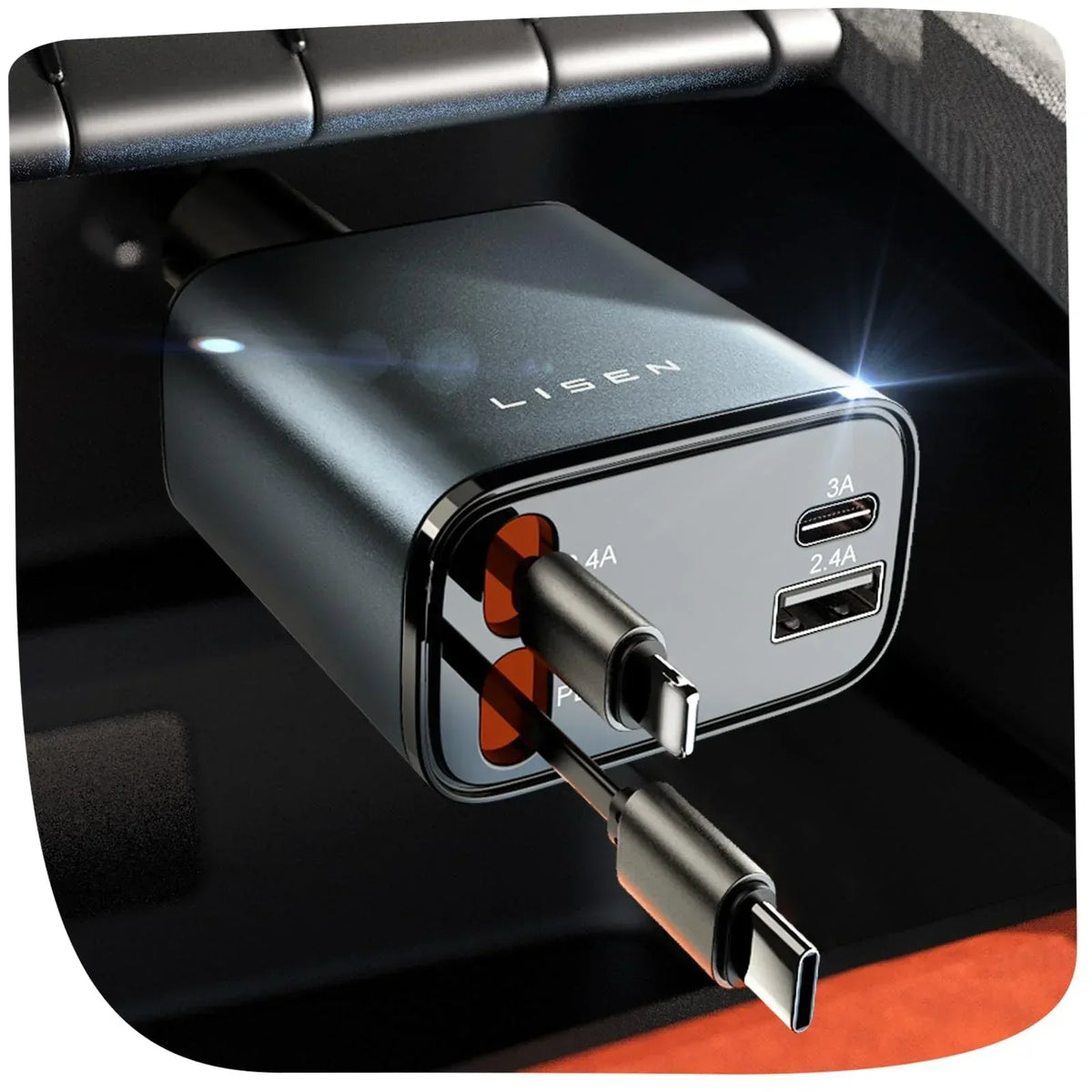 Retractable Car Charger [69W USB C Car Charger - Trustymall