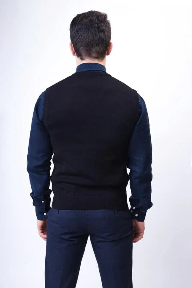 Wakerlook Sleeveless Black Sweater - Trustymall
