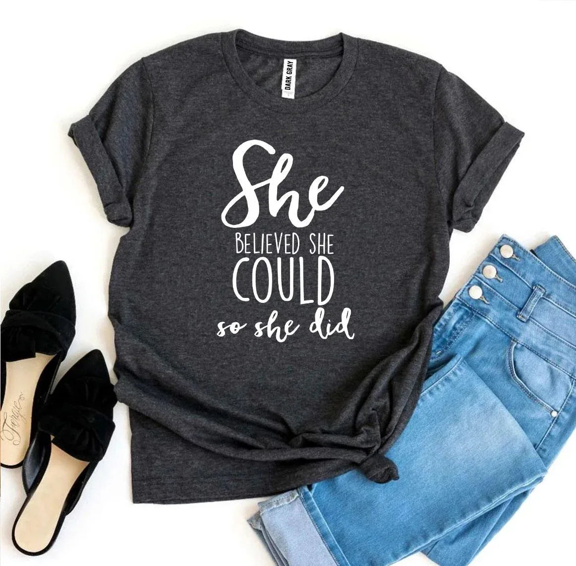 She Believed She Could So She Did T-shirt - Trustymall